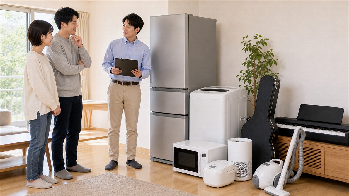 小平市で家電と楽器をまとめて査定する買取名人スタッフ